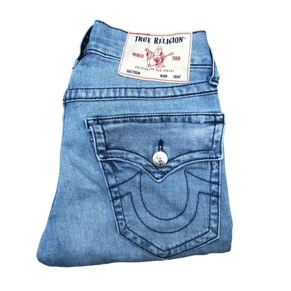 True Religion Jeans Size 27 RICKY RELAXED STRAIGHT Blue - Picture 1 of 7